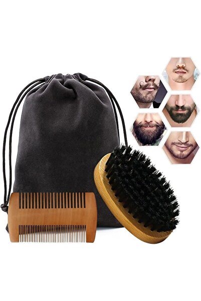 ANYOUI Beard Comb Brush Set Bristle Brush and Wood Beard Combs Long Beard Gro...