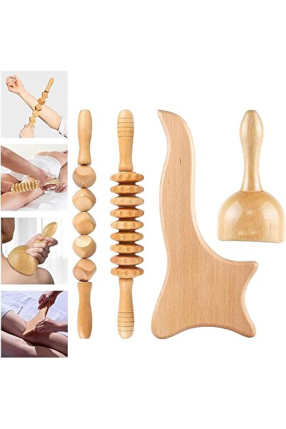 MarlaMall 4 Pieces Wood Therapy Massage Tools Set, Maderoterapia Kit for Cell...