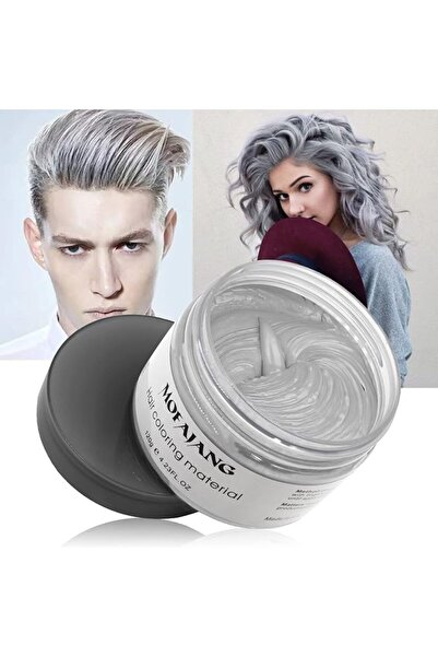 VOLLUCK Silver Gray Hair Wax Pomades 4.23 oz - Natural Hair Coloring Wax Mate...
