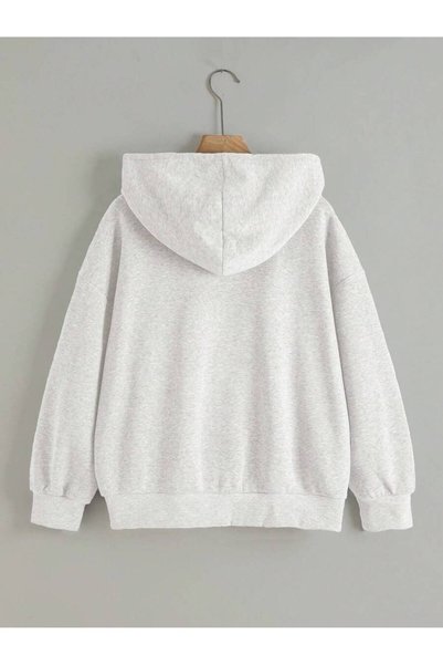 Mythologie 3 Thread Gray Los Angeles 79 Leopard Zippered Winter Cardigan - Printed Oversize Hooded Jacket
