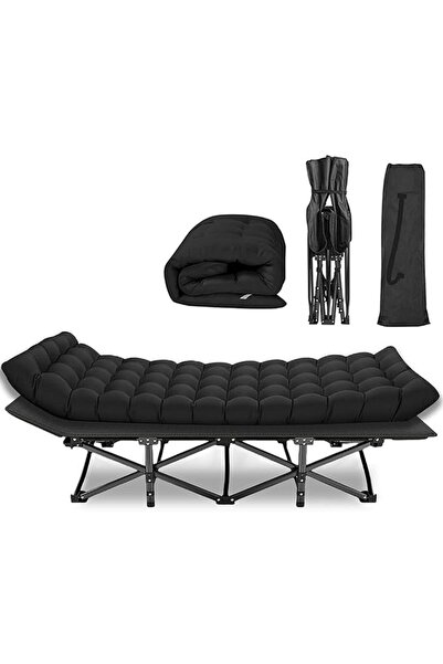 GENERAL Camping Cot Oxford Cloth Portable Folding Bed with Pearl Cotton Mattr...