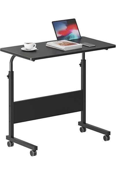 DlandHome Mobile Bed Table 31.5 Inch, Adjustable Side Table Laptop Computer S...