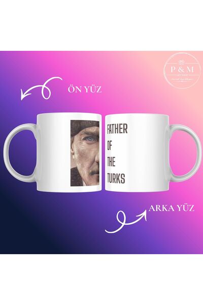 P&M Gift Shop Atatürk Baskılı Kupa Bardak Kişiye Özel Yeni Tasarım