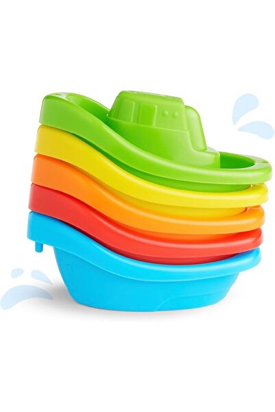 Munchkin 5-Pack - Fleet of Colorful Bath Boats – Fun & Educational Bath Toy Set