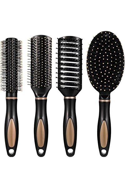 TERRIFI 4 Pcs Anti-Static Massage Hair Brushes Set: Oval Comb, Round & Vent B...