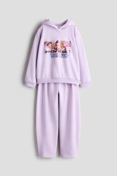 H&M 2 Parçalı Baskı Motifli Sweatshirt Set