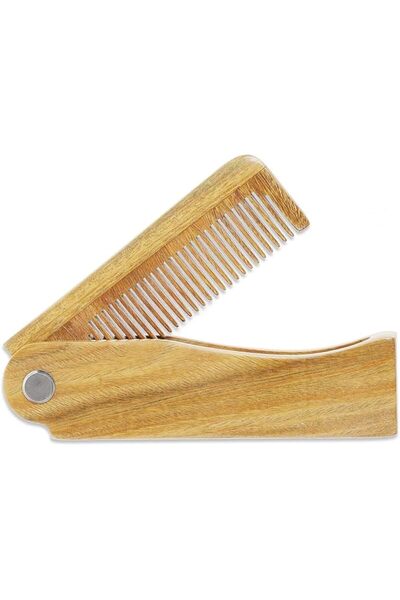 Tazweeq Fine Tooth Wooden Comb, Handmade 100% Natural Green Sandalwood, Perfe...
