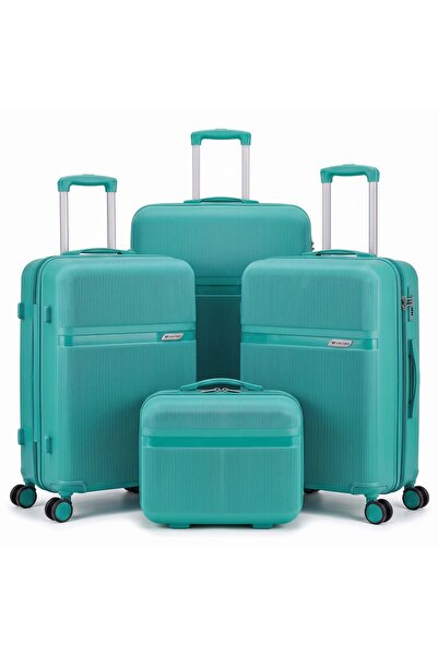 Dubai Power 4 Pcs PP Luggage Set 14/20/24/28 Inch with Cosmetic Case, TSA Loc...