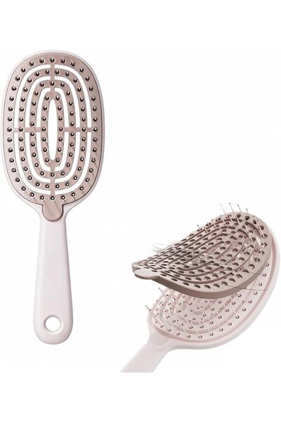 TERRIFI Self Cleaning Hair Brush, Easy to Clean, Curved Vented Detangler Brus...