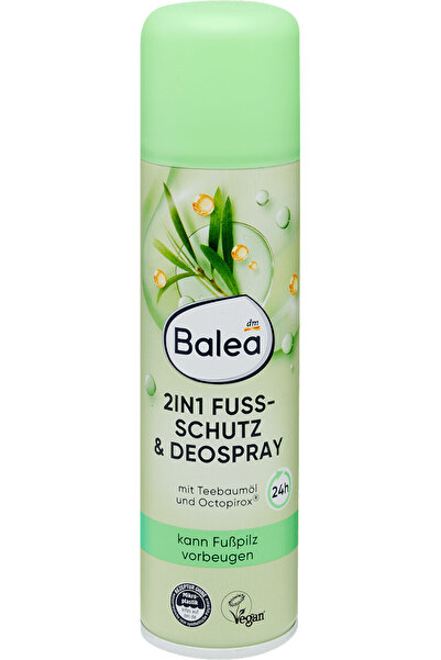 BALEA Deodorant spray 2în1 pentru picioare, protecție eficientă, 200 ml