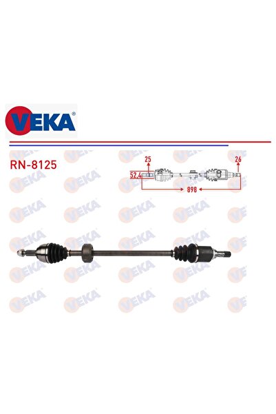 Veka KOMPLE AKS SAĞ DACİA DOKKER LODGY 1,5DCİ 1,2TCE 1,6 2012+ 898 mm. 391002167R RN-8125