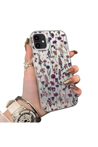 CHICASELUX French Style Purple Tone Wild Flower Phone Case Compatible with iP...