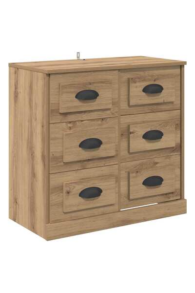 vidaxl Bufet Stejar Artizanal 70 x 35,5 x 67,5 cm Lemn prelucrat