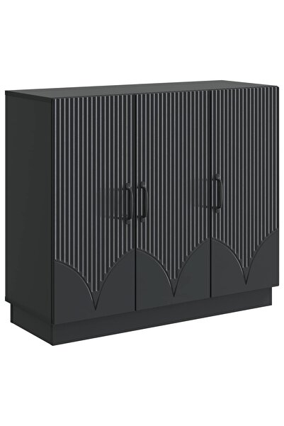 vidaxl Bufet Negru 89 x 34,5 x 77 cm Lemn prelucrat