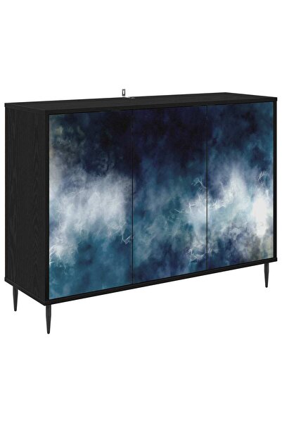 vidaxl Bufet RAALTE Stejar Negru 102 x 33 x 76 cm Lemn prelucrat