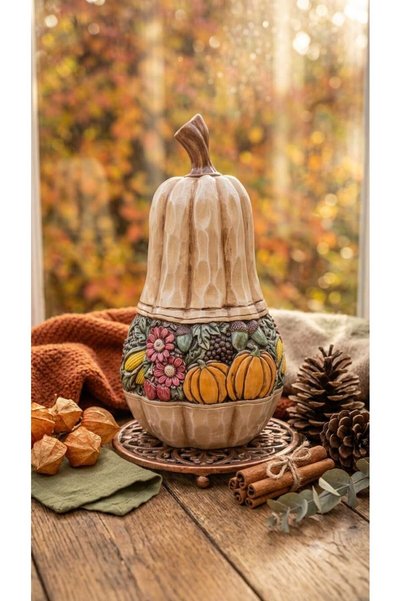 Gardenya Meyve Motifli Dekoratif Kabak Obje & Biblo ( Polyester 36x 20 cm )