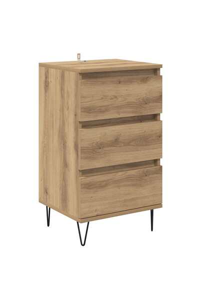 vidaxl Bufet Stejar Artizanal 40 x 35 x 70 cm Lemn Ingineresc și Fier