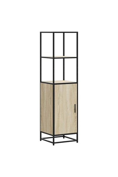 vidaxl Dulapuru Stejar Sonoma 35,5x35x139 cm lemn și metal prelucrat