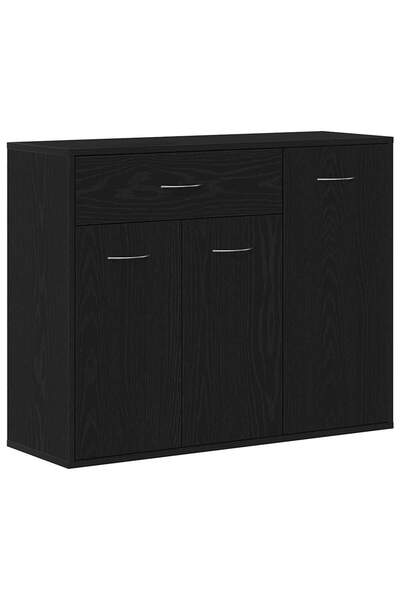vidaxl Bufet din stejar negru 88x30x70 cm, lemn prelucrat