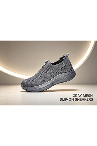huanxiwa Men's slip-on flyknit casual shoes 5cm thick sole height increasing ...