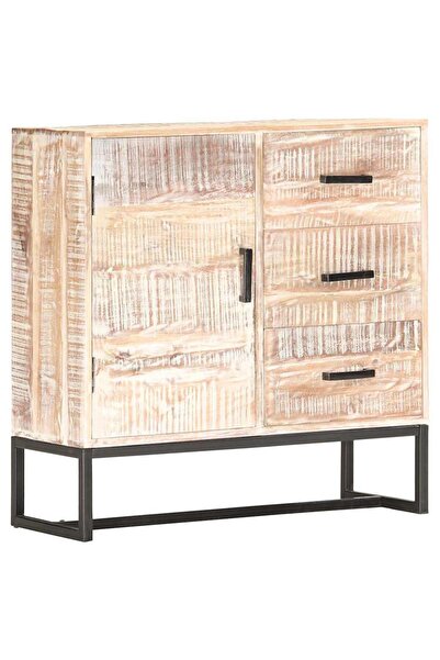 vidaxl Servantă, alb, 73 x 30 x 75 cm, lemn masiv de acacia