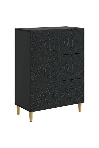 vidaxl Bufet Negru 66 x 34,5 x 90 cm Lemn prelucrat