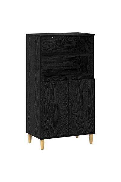 vidaxl Bufet Stejar Negru 60 x 36 x 110 cm Lemn prelucrat