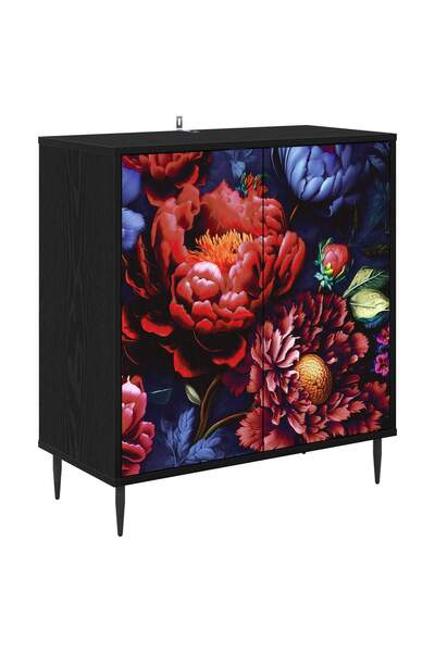 vidaxl Bufet KIEL Stejar Negru 69 x 33 x 76 cm Lemn prelucrat