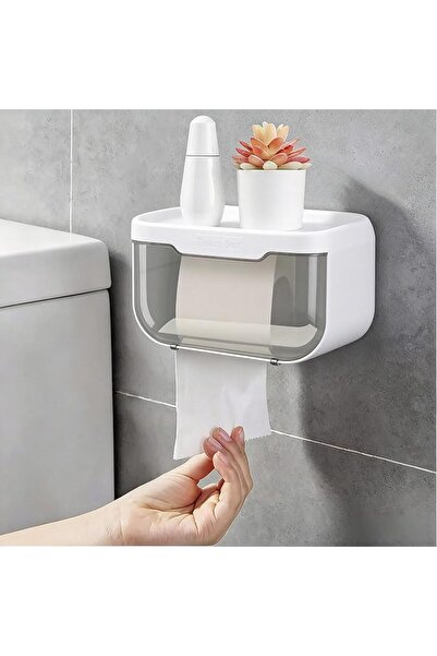 GENERAL Wall Mounted Tissue Box Holder, Clear Plastic Tissue Holder Dispenser...