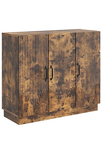 vidaxl Bufet Stejar fumuriu 89 x 34,5 x 77 cm Lemn prelucrat