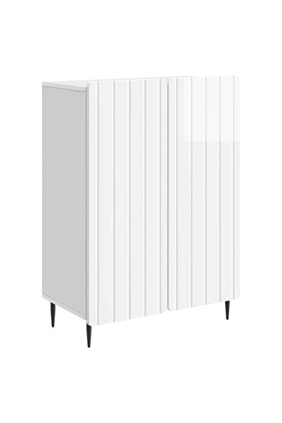 vidaxl Bufet Alb foarte lucios 66 x 34,5 x 92 cm Lemn prelucrat