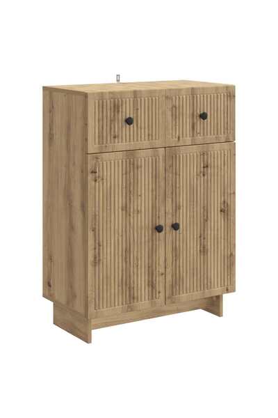 vidaxl Bufet Stejar Artizanal 66 x 34,5 x 90 cm Lemn prelucrat