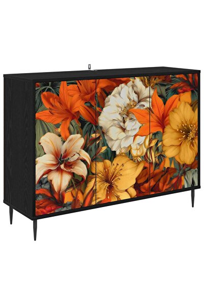 vidaxl Bufet GENNEP Stejar Negru 102 x 33 x 76 cm Lemn prelucrat