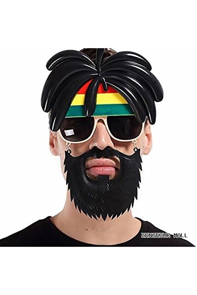 ZERO LAND Zngzrmll Rasta Party Glasses with Rasta Wig and Rasta Beard and Bob...