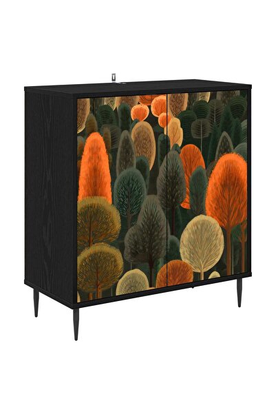 vidaxl Bufet ZAANDAM Stejar Negru 69 x 33 x 76 cm Lemn prelucrat