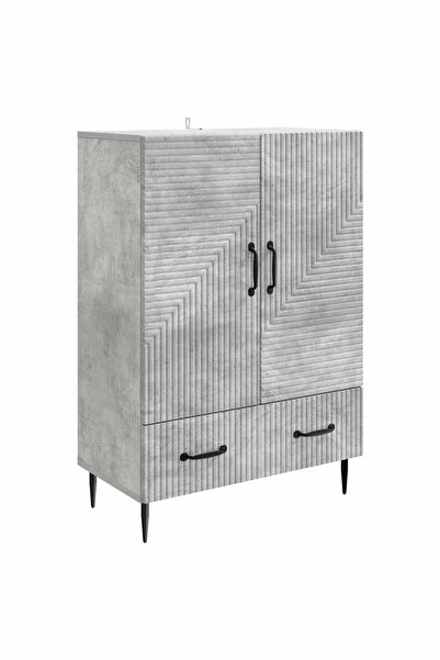 vidaxl Bufet cu sertar Gri Beton 66 x 34,5 x 95 cm Lemn prelucrat