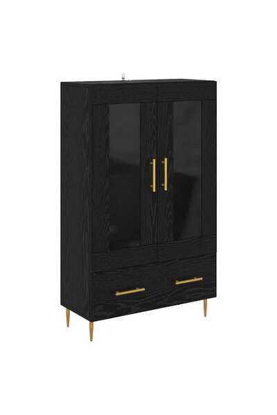 vidaxl Bufet cu sertar Stejar Negru 69,5 x 31 x 115 cm