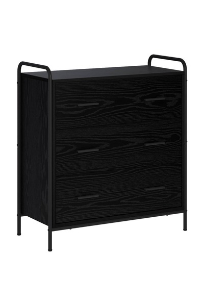 vidaxl Bufet Stejar Negru 97 x 33 x 81 cm Lemn prelucrat