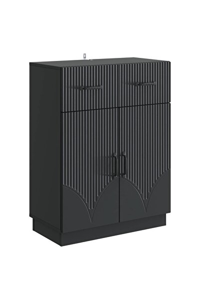 vidaxl Bufet cu sertar Negru 66 x 34,5 x 87 cm Lemn prelucrat