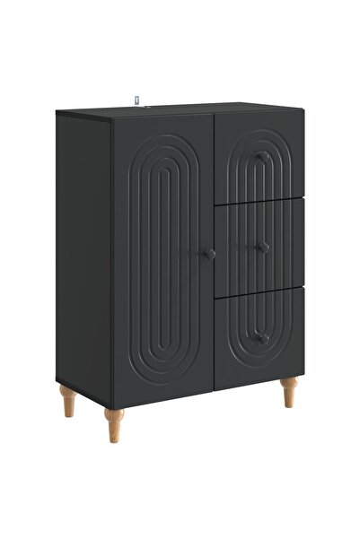 vidaxl Bufet Negru 66 x 34,5 x 90 cm Lemn prelucrat