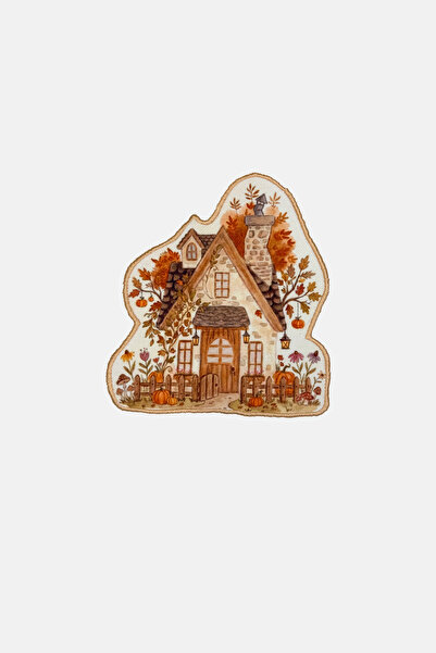 decofav Pastoral Sonbahar Kır Evi Nakışlı Kokteyl Peçetesi 1 Adet