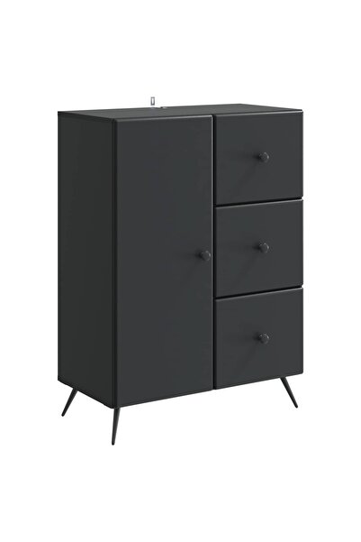 vidaxl Bufet Negru 66 x 34,5 x 90 cm Lemn prelucrat
