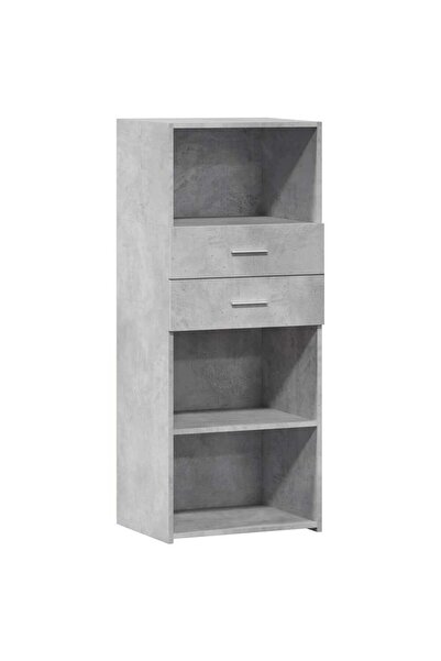 vidaxl Dulap înalt, gri beton, 50x42,5x124 cm, lemn prelucrat