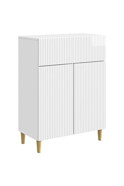 vidaxl Bufet Alb foarte lucios 66 x 34,5 x 90 cm Lemn prelucrat