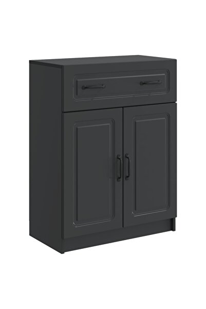 vidaxl Bufet cu sertar Negru 66 x 34,5 x 87 cm Lemn prelucrat