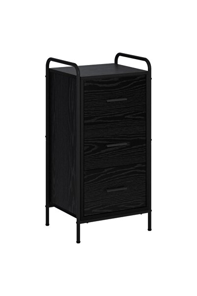 vidaxl Bufet Stejar Negru 97 x 33 x 81 cm Lemn prelucrat