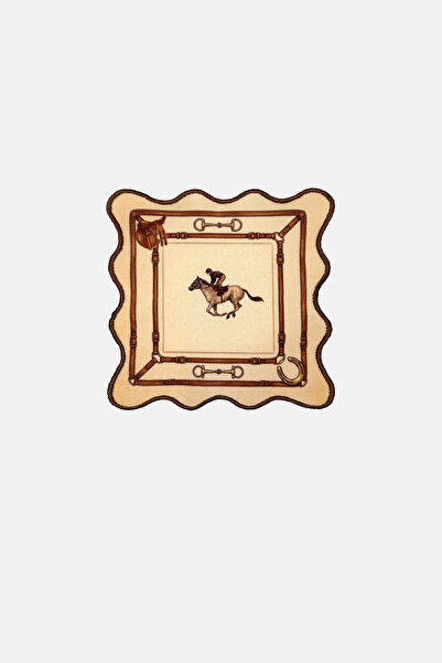 decofav Classic Equestrian Horse and Rider Themed Embroidered Cocktail Napkin...