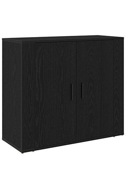 vidaxl Bufet Stejar Negru 80 x 33 x 70 cm Lemn prelucrat