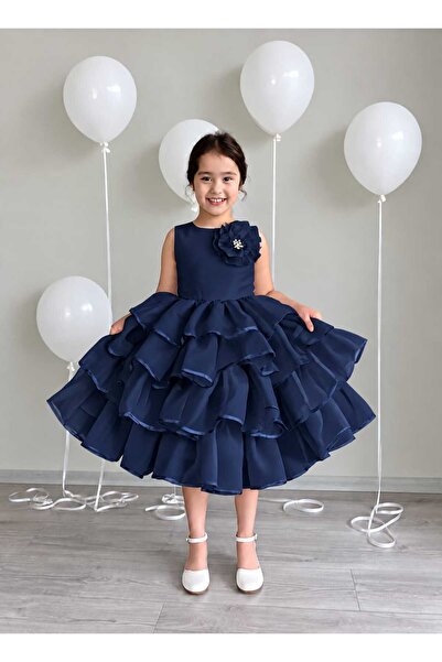Marllow Very Beautiful Rose Layered Girls Dress