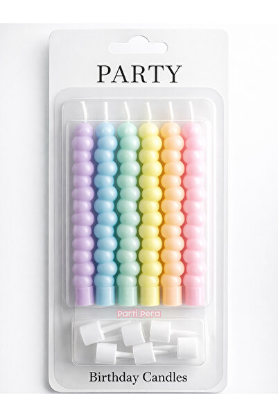 parti pera Baloncuk Şekilli Makaron Renkli Pasta Mumu 6'lı Paket